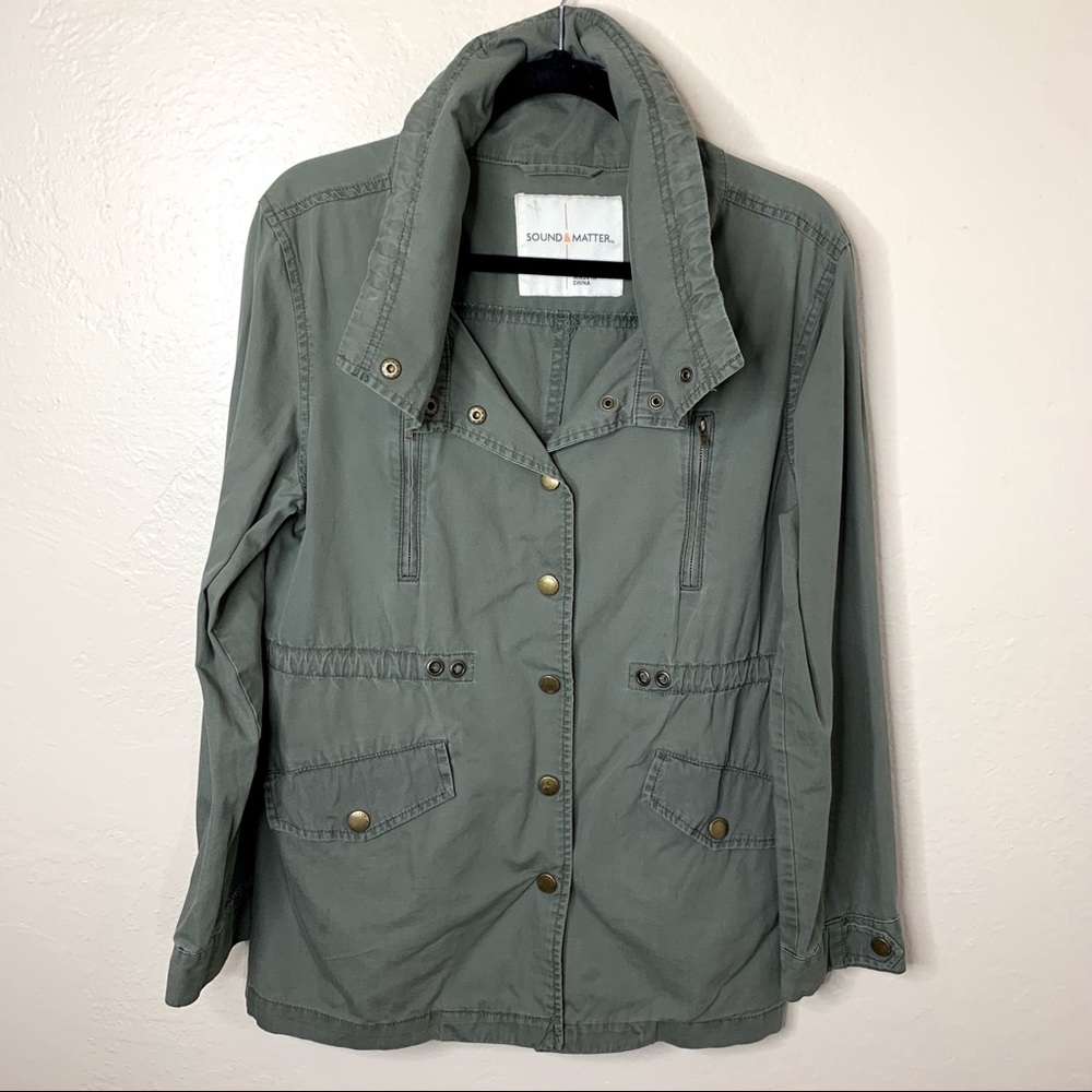 Sound & Matter Green Utility Military Jacket S
